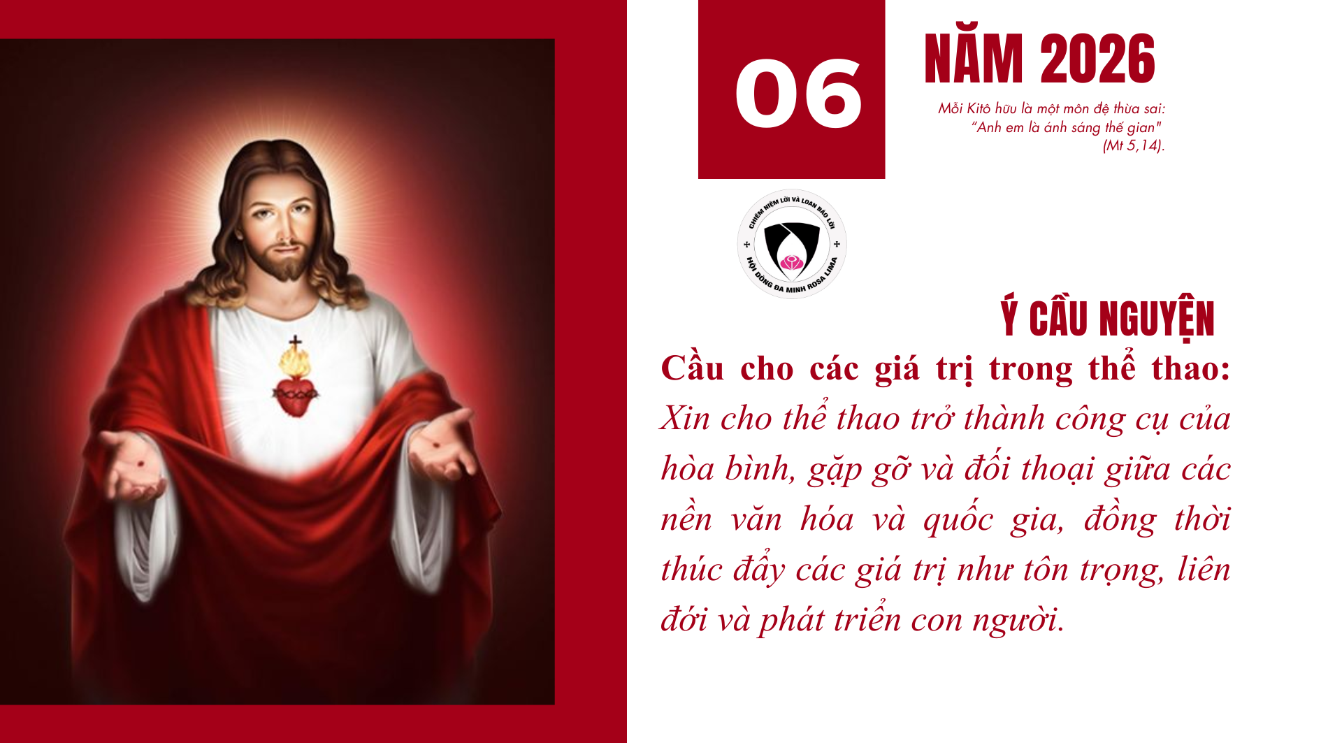 Lịch phụng vụ tháng 6/2026